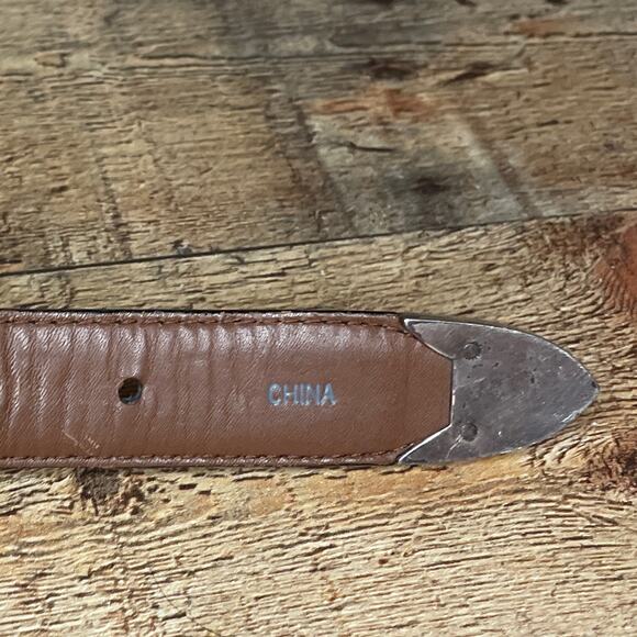 Onyx by Brighton Pinon Hills Inlay Lace Braided Leather Belt Black Brown Size 36 - Picture 8 of 12